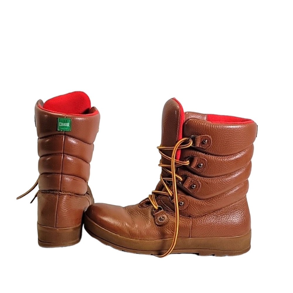 1980s 90s vintage Leather Cougar Boots